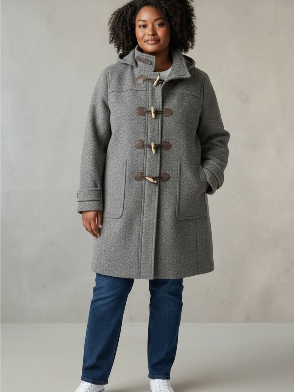 Banana Republic Women’s XL Gray Wool Blend Toggle Duffle Coat Jacket